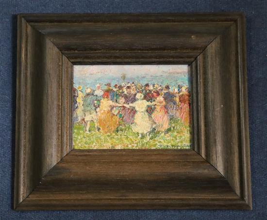 § Pietro de Francisco (Italian, 1873-1969) Dance au fleurs 4 x 5.5in.